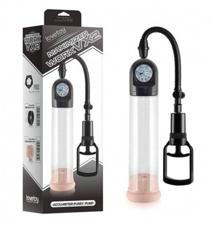Maximizer Worx VX2 Accu-Meter Pro Pump with Vagina Sleeve - Pumps, Extenders and Sleeves