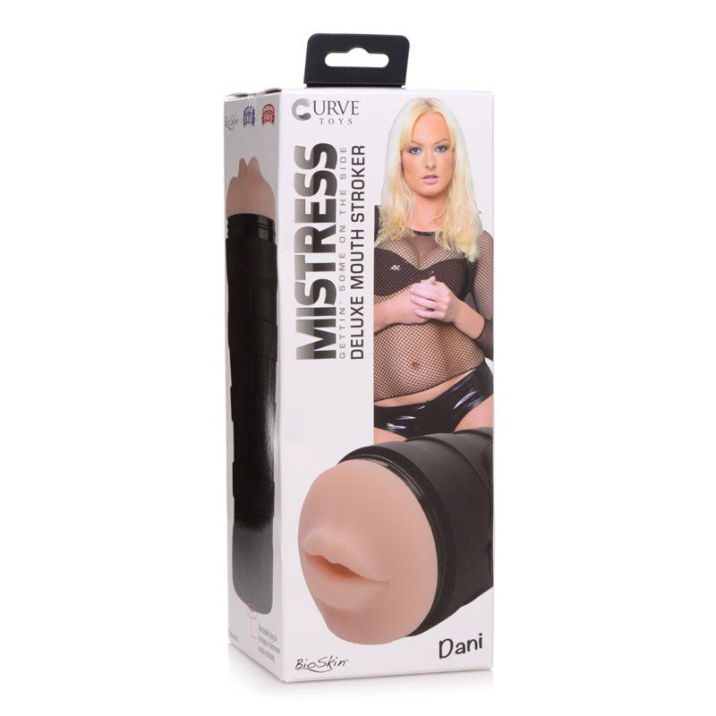 Mistress Dani Deluxe Mouth Stroker - Flesh - - Masturbators and Strokers