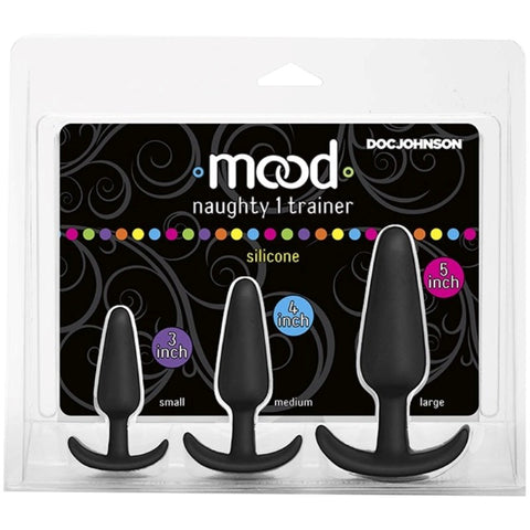 Mood Naughty 1 Trainer Set Black by Doc Johnson - Butt Plugs