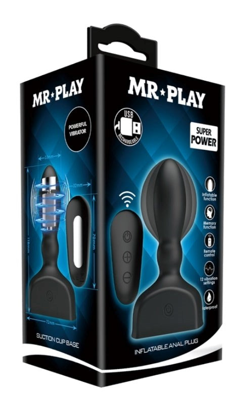 Mr Play Inflatable Vibrating Anal Plug - - Anal Vibrators