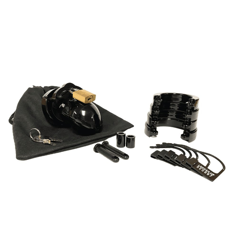 Mr. Stubb Chastity Cock Cage Kit - Black - - Male Chastity