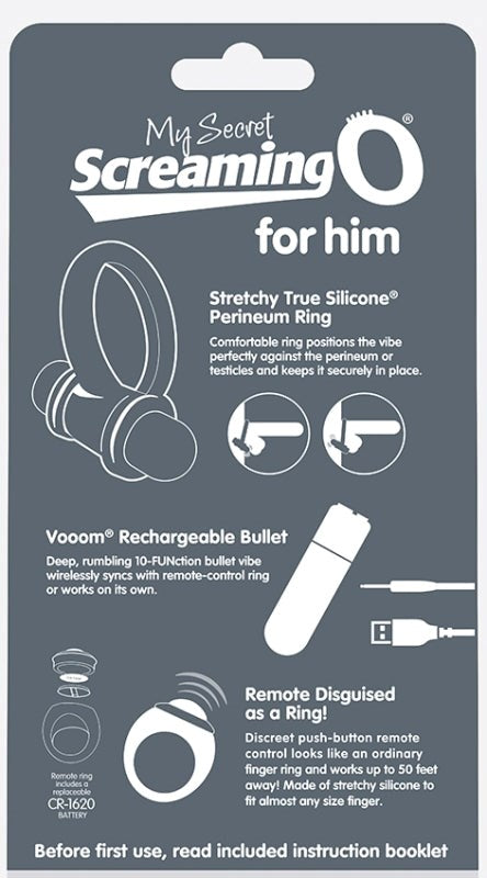 My Secret Screaming O Rechargeable Vibrating Ring Set Grey - - Cock Rings