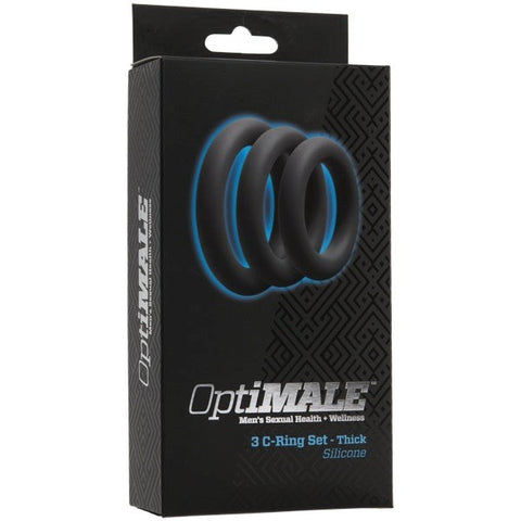 OptiMALE 3 C Ring Set Thick by Doc Johnson - Cock Ring Sets