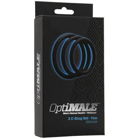 OptiMALE 3 C Ring Set Thin by Doc Johnson - Cock Ring Sets
