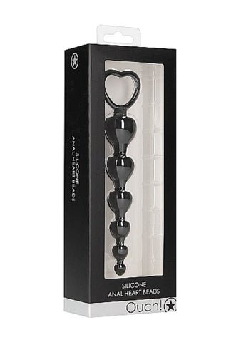 Ouch Anal Heart Beads Butt Plug by Shots Toys - Butt Plugs