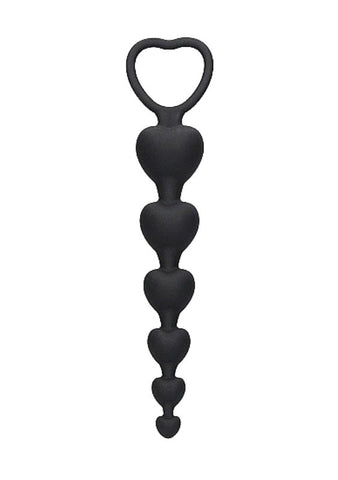 Ouch Anal Heart Beads Butt Plug by Shots Toys - Butt Plugs