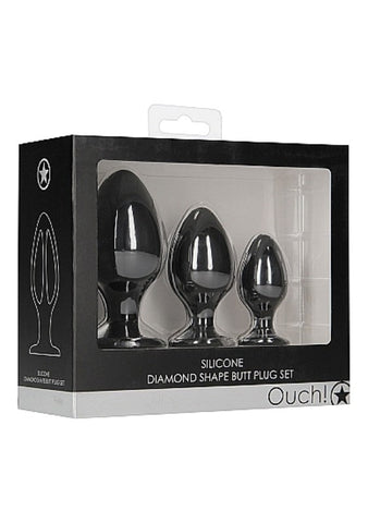 Ouch! Diamond Shape Plug Set by Shots Toys - Butt Plugs