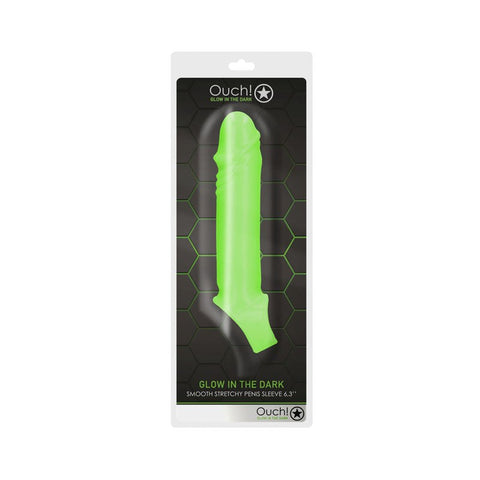 OUCH! Glow In The Dark Stretchy Penis Sleeve Glow in Dark - Pumps, Extenders and Sleeves