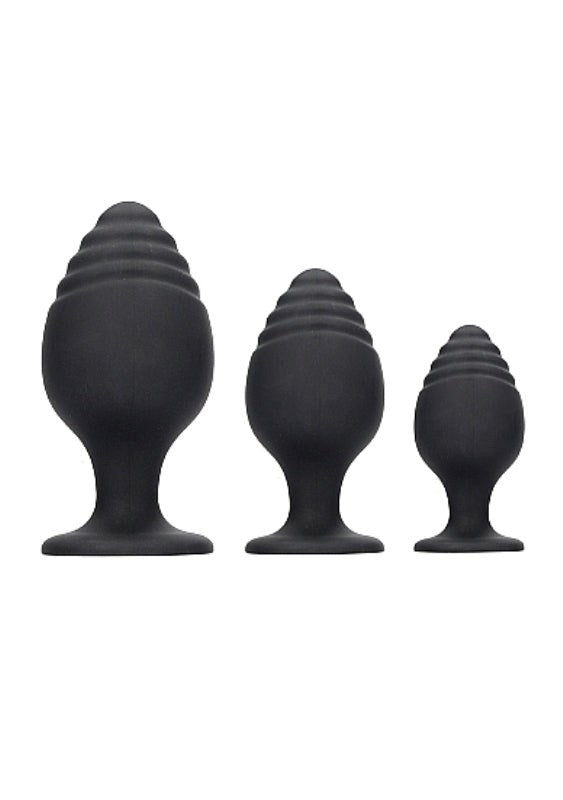 Ouch! Rippled Butt Plug Set - - Butt Plugs