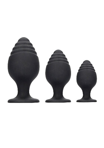 Ouch Rippled Butt Plug Set by Shots Toys - Butt Plugs