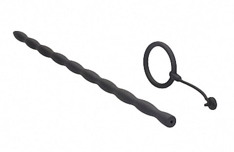 Ouch! Silicone Plug and Cock Ring Set by Shots Toys - Ball and Cock Toys