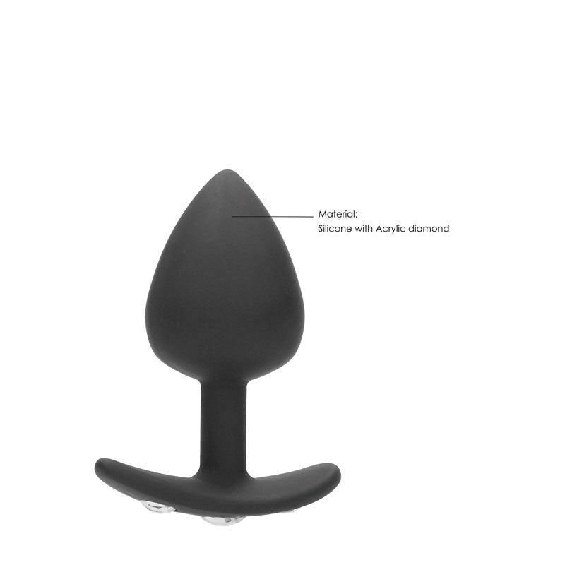 OUCH! XL Diamond Butt Plug With Handle - Black - - Butt Plugs