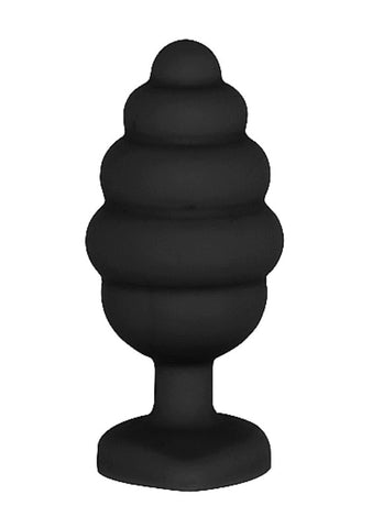 OUCH! XL Ribbed Diamond Heart Plug by Shots Toys - Butt Plugs