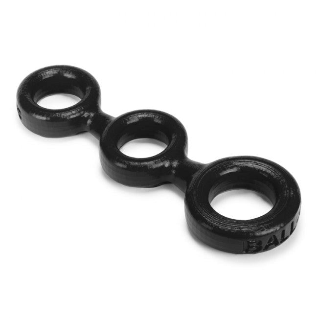 Oxballs 3-Ball Cock Ring With 2 Ball Stretchers - - Cock Rings