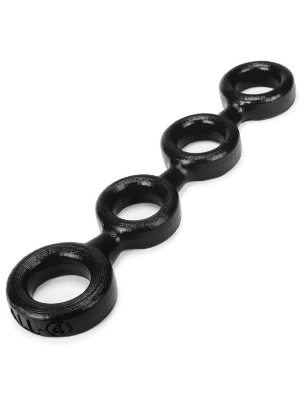 Oxballs 4-Ball Cock Ring With 3 Ballstretcher O/S - - Cock Rings