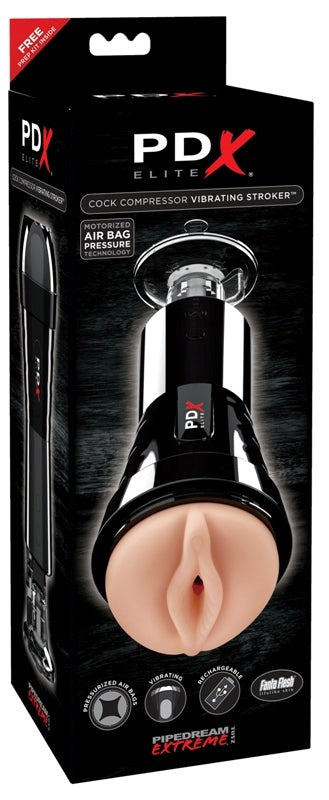 PDX Elite Cock Compressor Vibrating Stroker - - Masturbators and Strokers