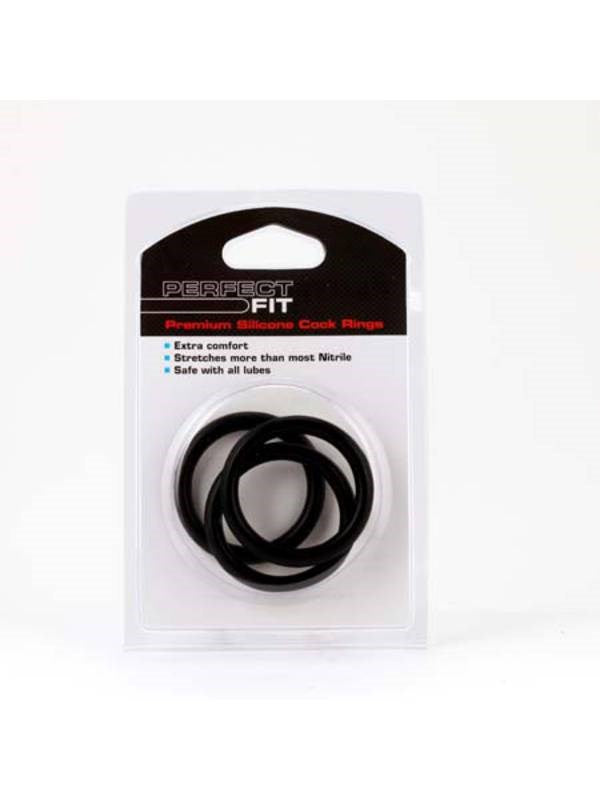 Perfect Fit Silicone 3 Ring Kit - XL - Cock Rings