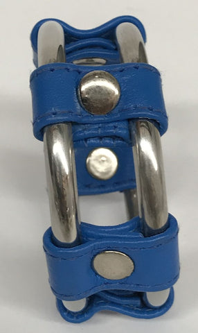 Plain Tube Steel Double Cock Ring Blue by Hell's Couture - Cock Rings
