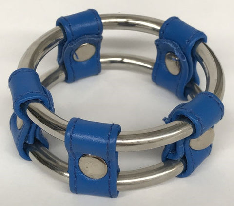 Plain Tube Steel Double Cock Ring Blue by Hell's Couture - Cock Rings