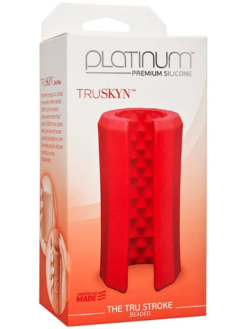 Platinum The Tru Stroke Beaded Red by Doc Johnson - Masturbators and Strokers