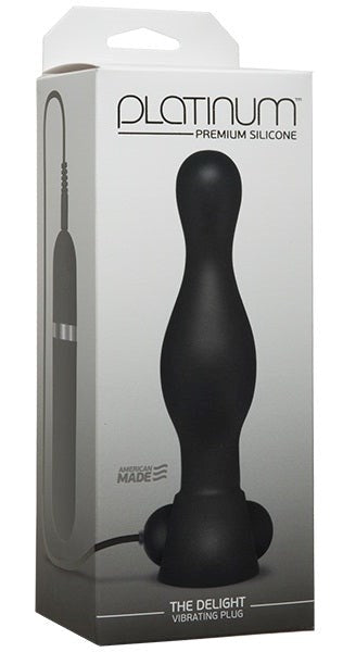 Platinum Premium Silicone The Delight Vibrating Plug Black - - Anal Vibrators