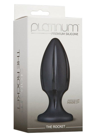 Platinum Premium Silicone The Rocket Black by Doc Johnson - Butt Plugs
