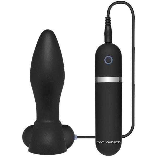 Platinum Premium Silicone The Touch Vibrating Plug Black - - Butt Plugs