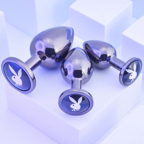 Playboy Pleasure 3 WAYS Metal Butt Plugs Set of 3 Sizes - Butt Plugs