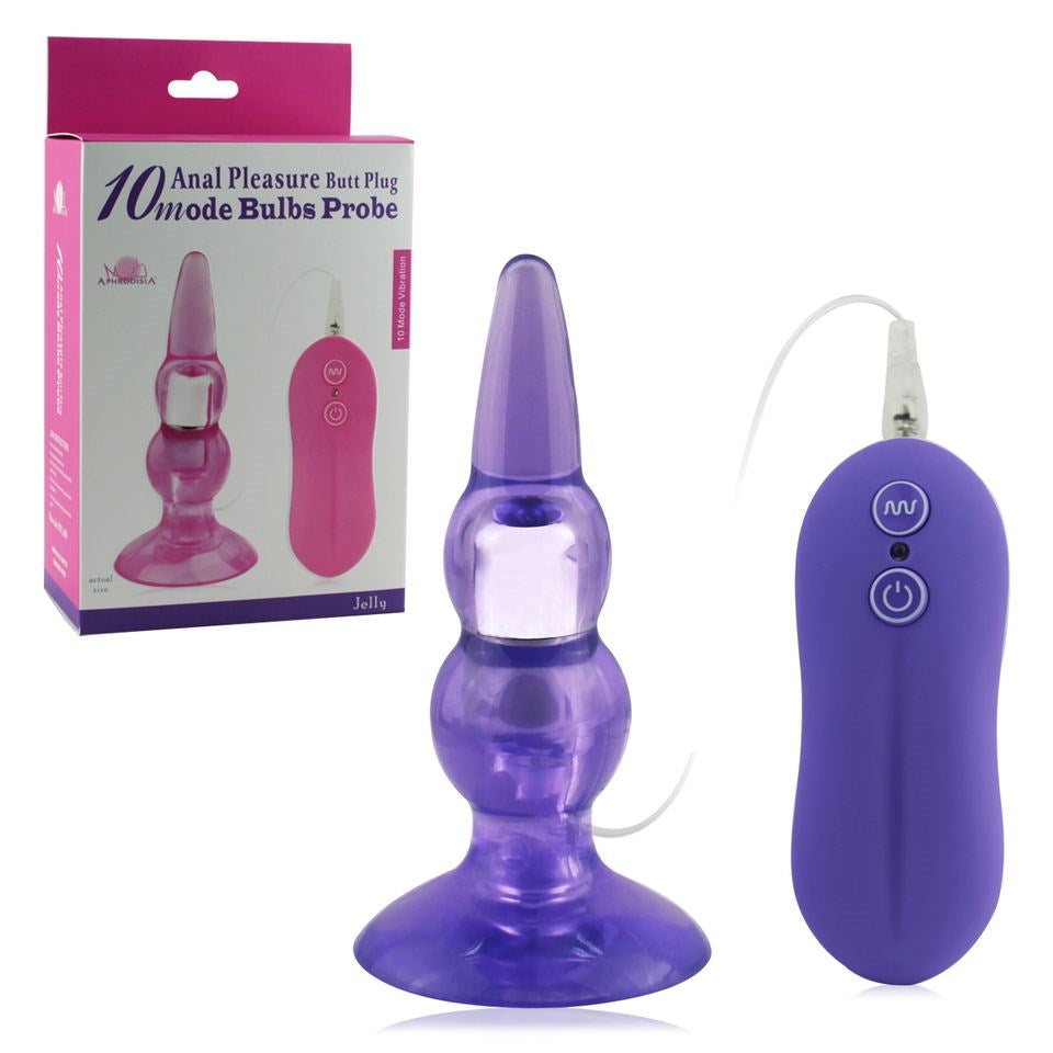 Pleasure Butt Plug 10 Modes Purple - - Butt Plugs