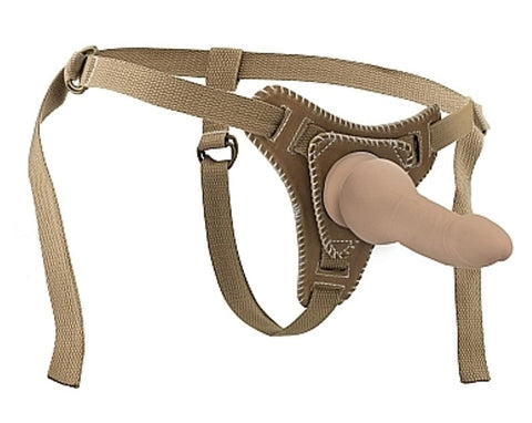 Premium Bonded Leather Strap On With Straps by Shots Toys - Pumps, Extenders and Sleeves