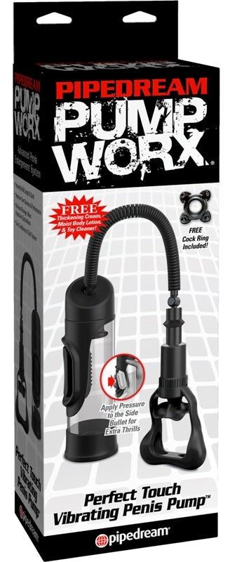 Pump Worx Perfect Touch Vibrating Penis Pump - - Pumps, Extenders and Sleeves