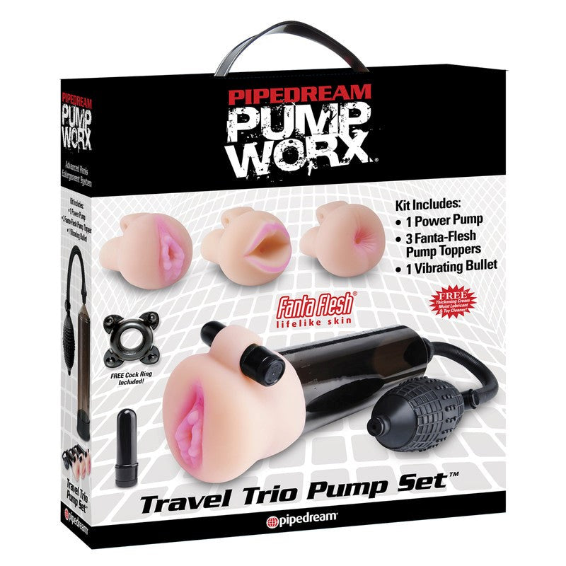 Pump Worx Travel Trio Penis Pump Kit - - Pumps, Extenders and Sleeves