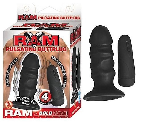 Ram Pulsating Buttplug Black - - Butt Plugs