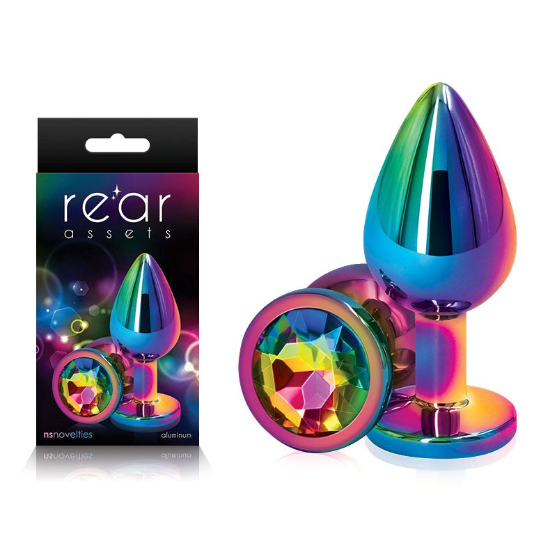 Rear Assets Multi Coloured Gem - - Butt Plugs