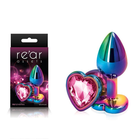Rear Assets Mulitcolor Heart Butt Plug by NS Novelties - Butt Plugs