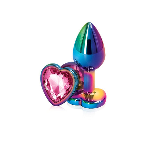 Rear Assets Mulitcolor Heart Butt Plug by NS Novelties - Butt Plugs
