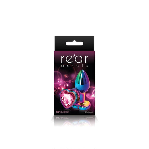 Rear Assets Mulitcolor Heart Butt Plug by NS Novelties - Butt Plugs