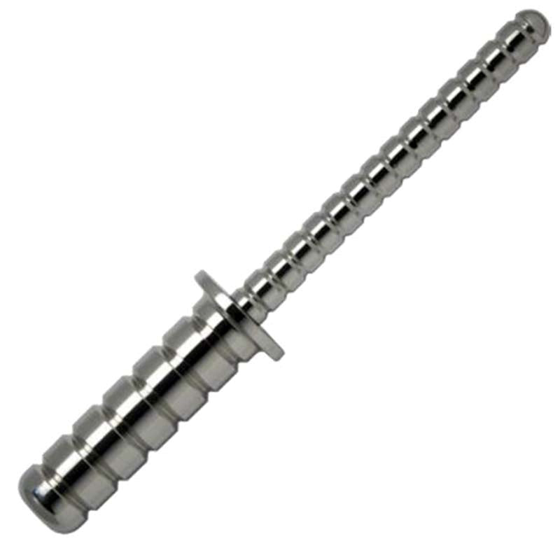 Ribbed Steel Sex Probe - - Anal Dildos