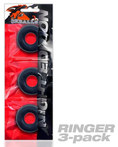 Ringer Cockring 3 Pack Special Edition Black by Oxballs - Stretchy Cock Rings