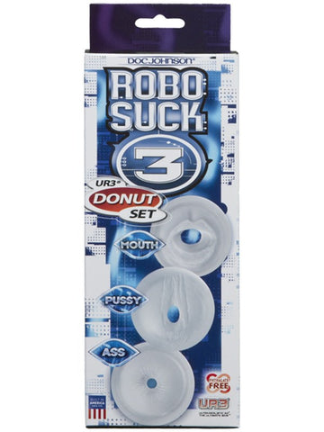 RoboSuck3 UR3 Male Masturbator Donut Set by Doc Johnson - Pumps, Extenders and Sleeves