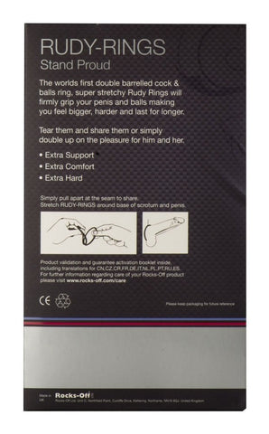 Rudy Blue Stretchy Mens Cock Ring by Rocks Off - Stretchy Cock Rings