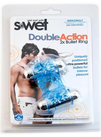 S-Wet Double Action Dual Bullet Cock Ring by Nu Sensuelle - Cock Rings