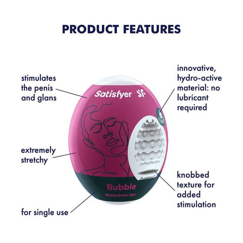 Bubble Mens Masturbator Egg by Satisfyer - Masturbators and Strokers
