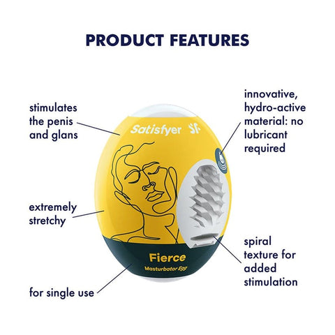 Fierce Travel Friendly Male Masturbator Egg by Satisfyer - Masturbators and Strokers
