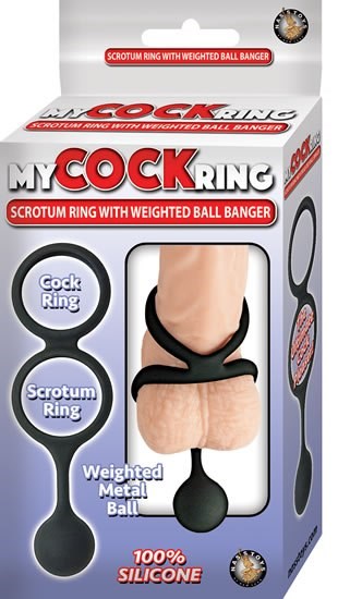 Scrotum Ring with Weight Ball Banger - - Cock Rings