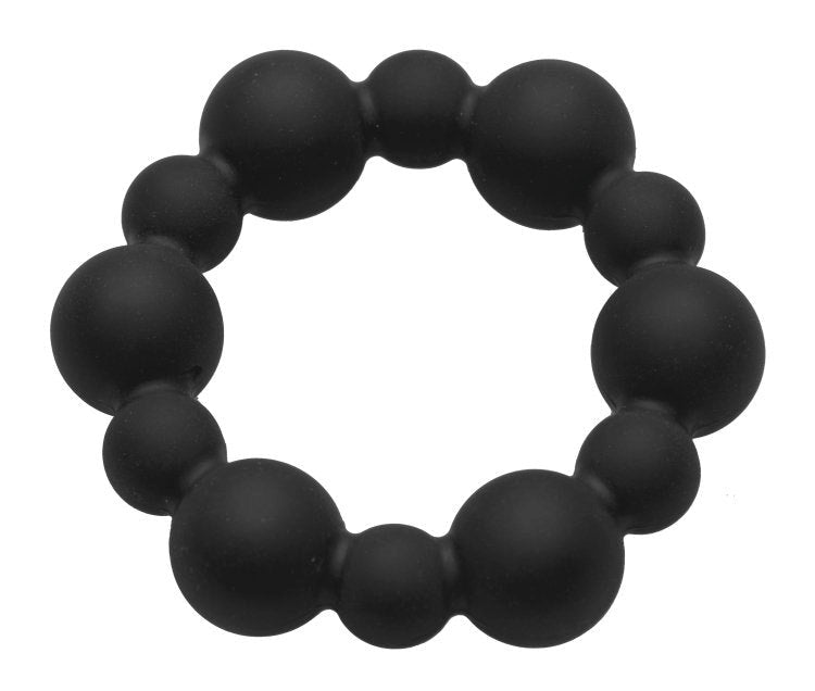 Shadow Silicone Beaded Cock Ring - - Cock Rings