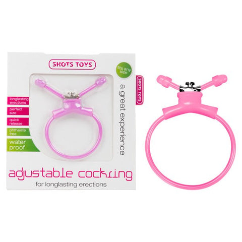 Adjustable Cock Ring in Pink by Shots Toys - Cock Rings