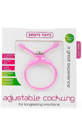 Adjustable Cock Ring in Pink by Shots Toys - Cock Rings