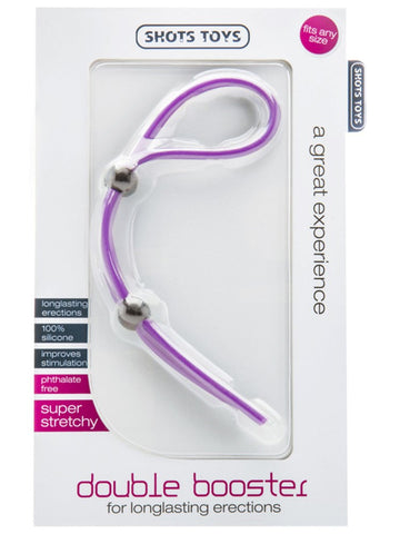 Double Booster Purple Stretchy Cock Ring by Shots Toys - Stretchy Cock Rings