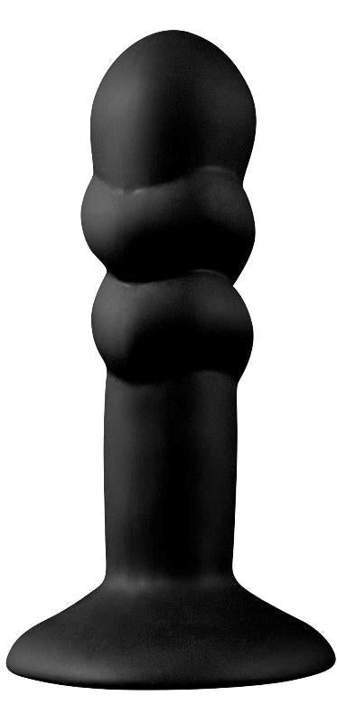 Shove Up 5 Silicone Butt Plug with Suction Cup Black - - Butt Plugs